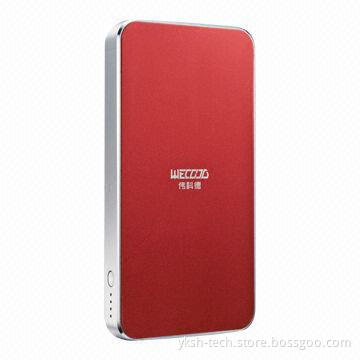Power Bank, Suitable for iPhone 4, with 6,000mAh Capacity, Comes in Red